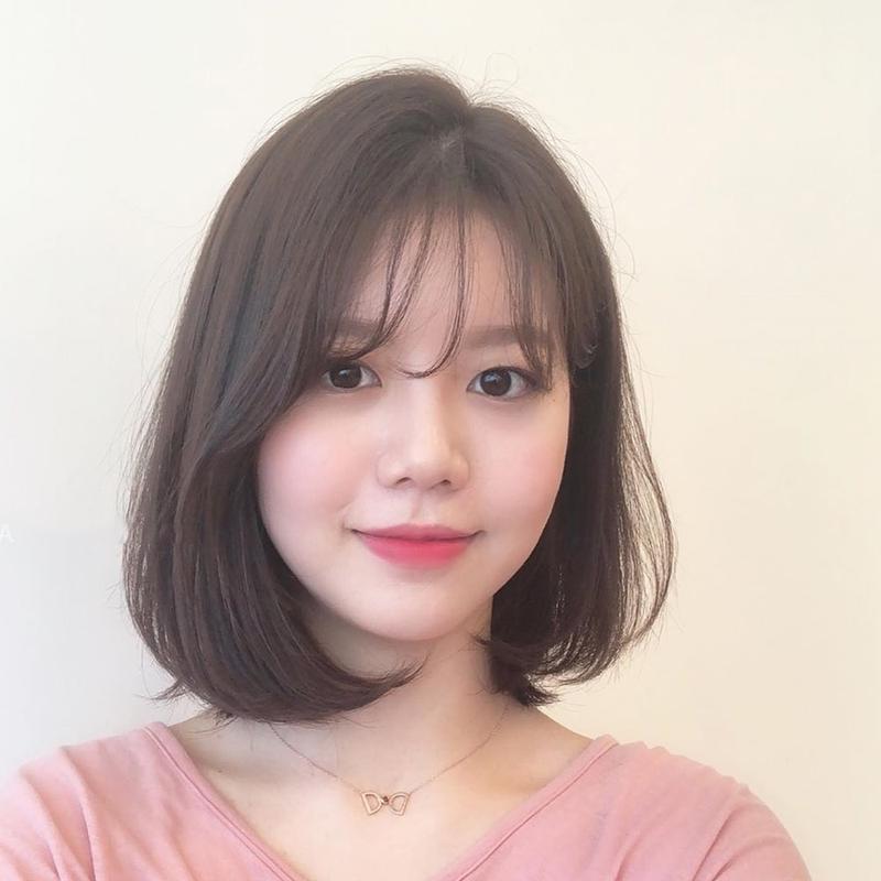 kiểu tóc mái hợp với khuôn mặt tròn
