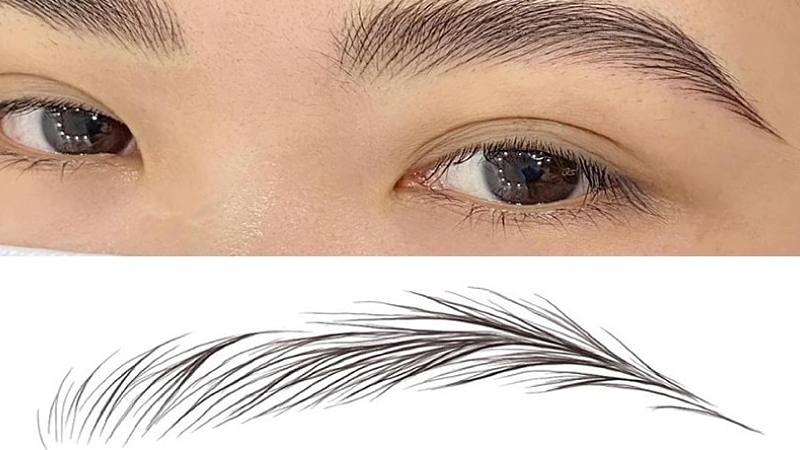 cách vẽ chân mày phẩy sợi