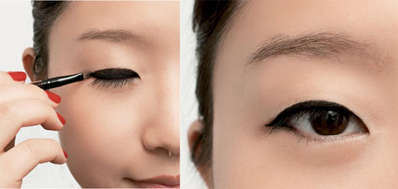 kẻ eyeliner mắt sụp mí