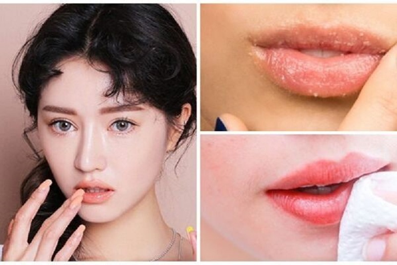 cách tẩy da chết môi