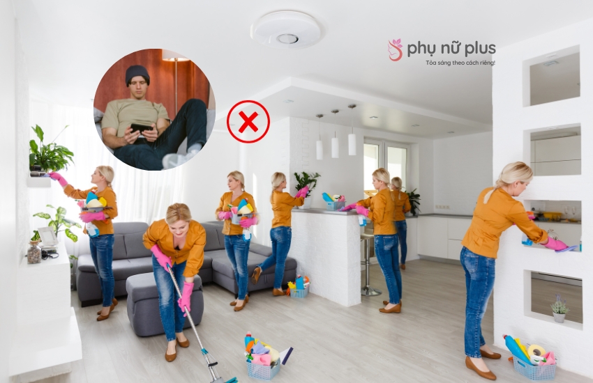 Quan sát cách gia đình anh ấy phân chia công việc nhà 