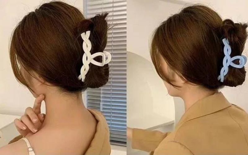 cách búi tóc bằng kẹp càng cua 