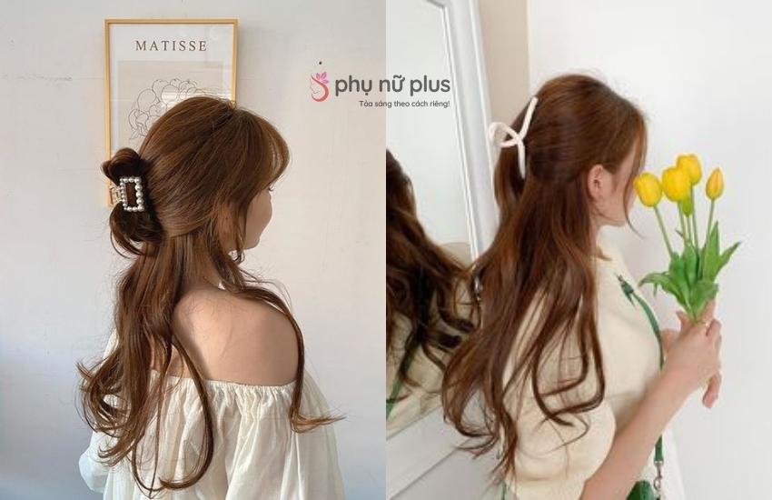 Búi tóc nửa đầu là kiểu tóc búi trẻ trung và xinh xắn nhất