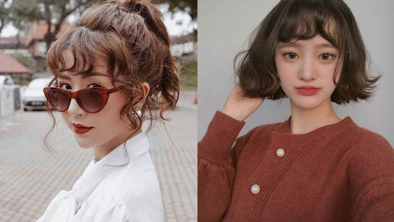kiểu tóc mái cho mặt dài trán cao