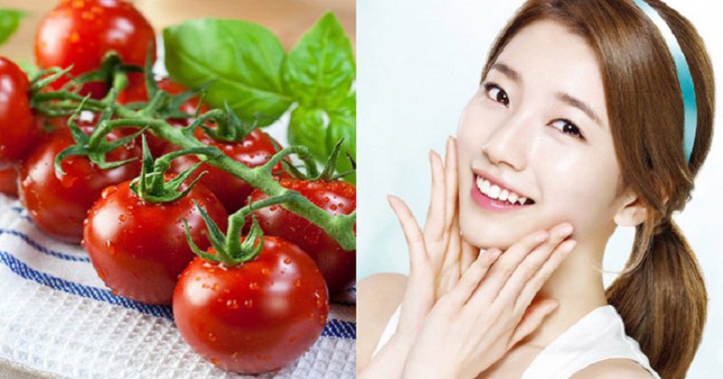 uống nước ép cà chua trắng da
